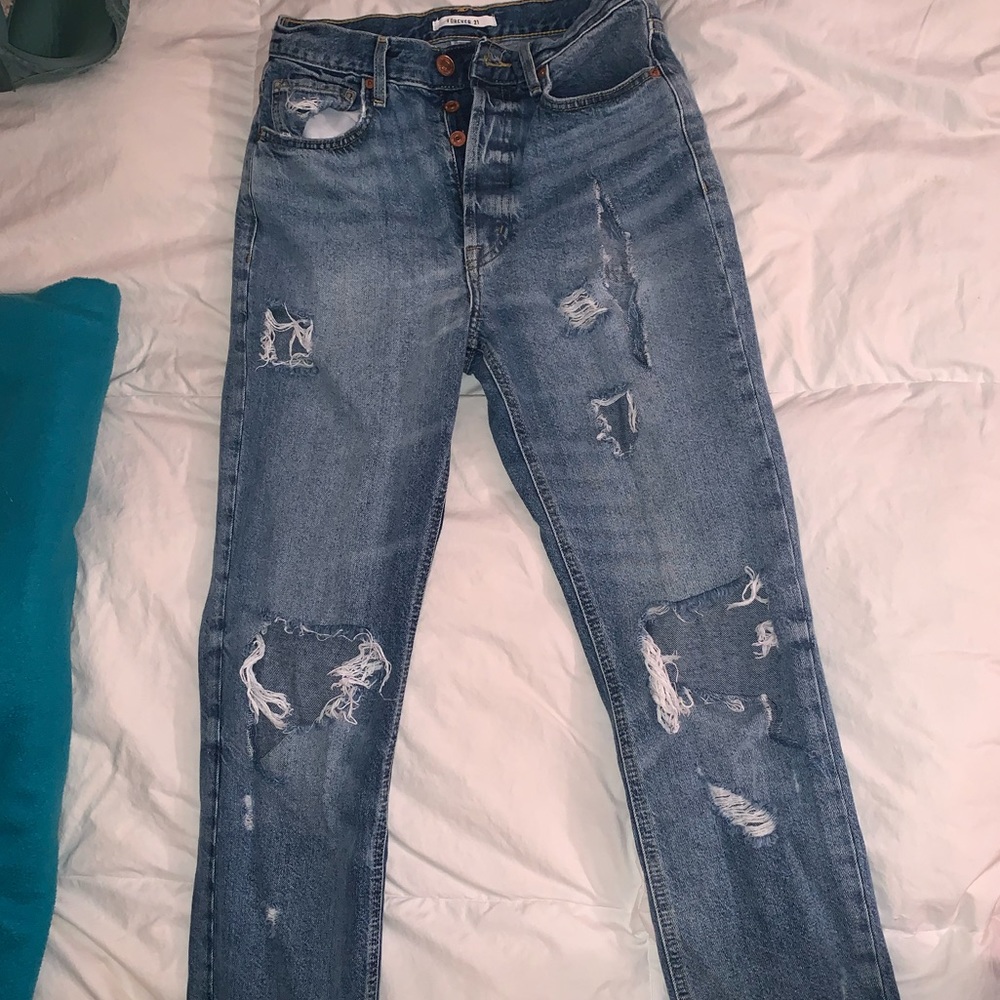 Forever 21 Distressed Mom Jeans